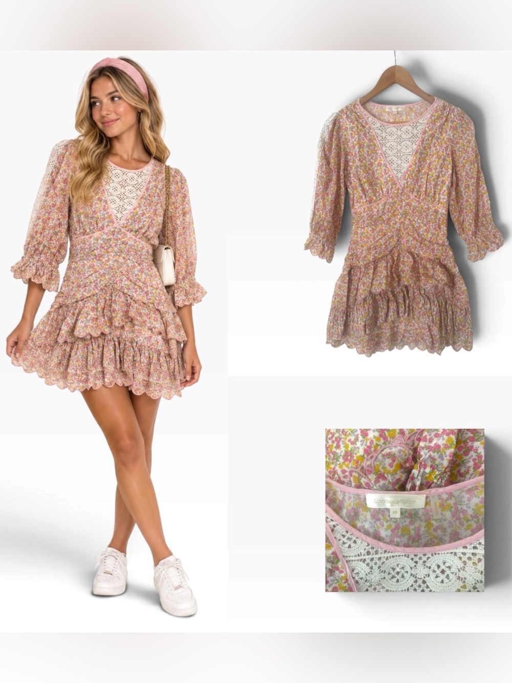 LoveShackFancy Floral Cotton Marquise Dress - Size 00